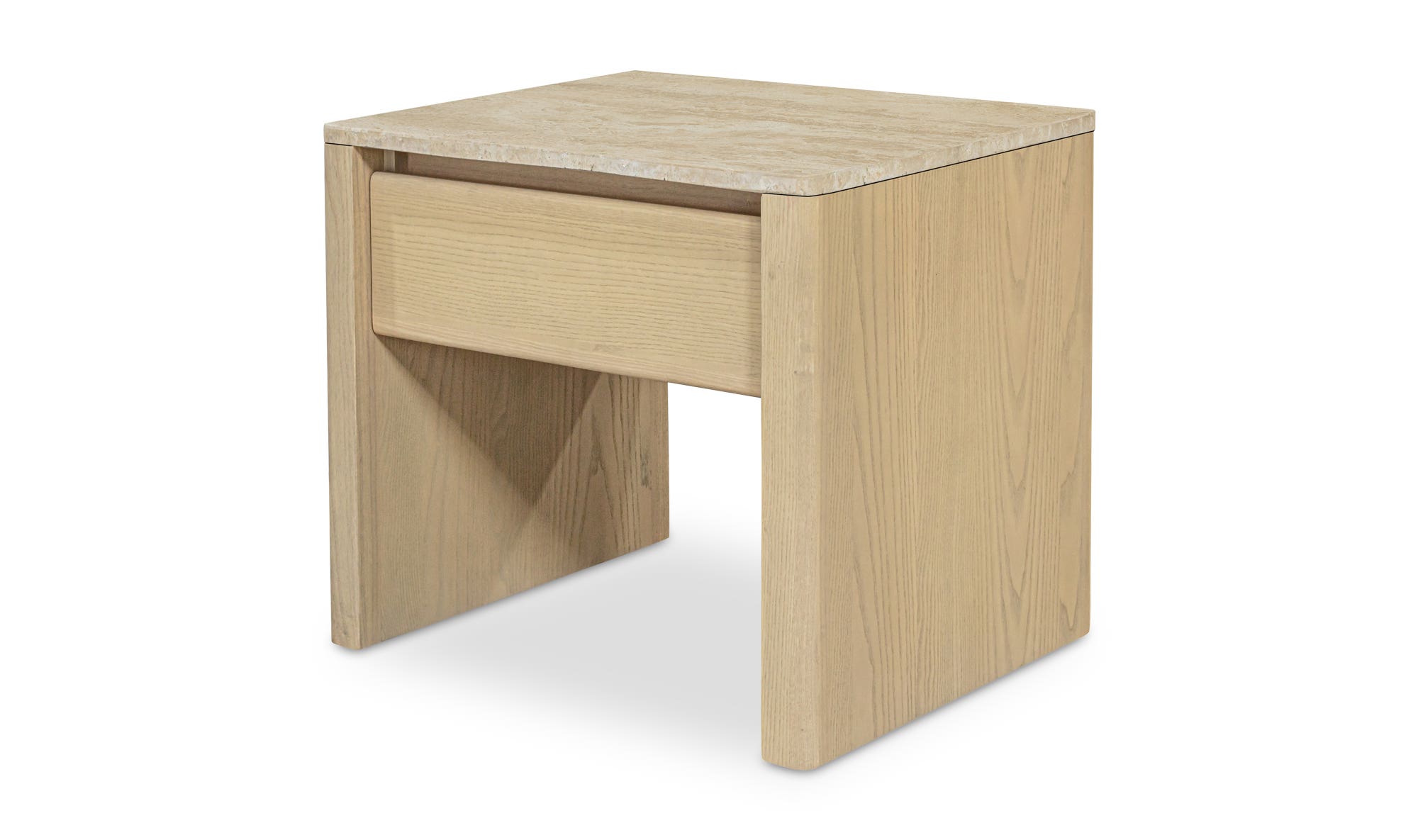 Moe's - Blake Contemporary 1 Drawer Nightstand in Beige Travertine