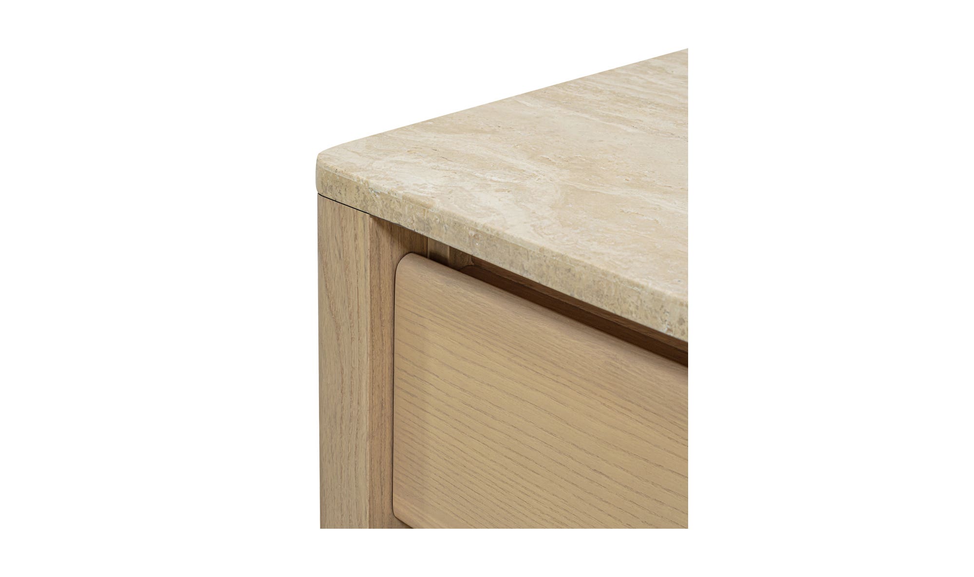 Moe's - Blake Contemporary 1 Drawer Nightstand in Beige Travertine