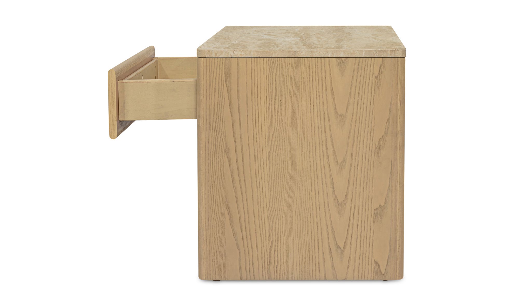 Moe's - Blake Contemporary 1 Drawer Nightstand in Beige Travertine