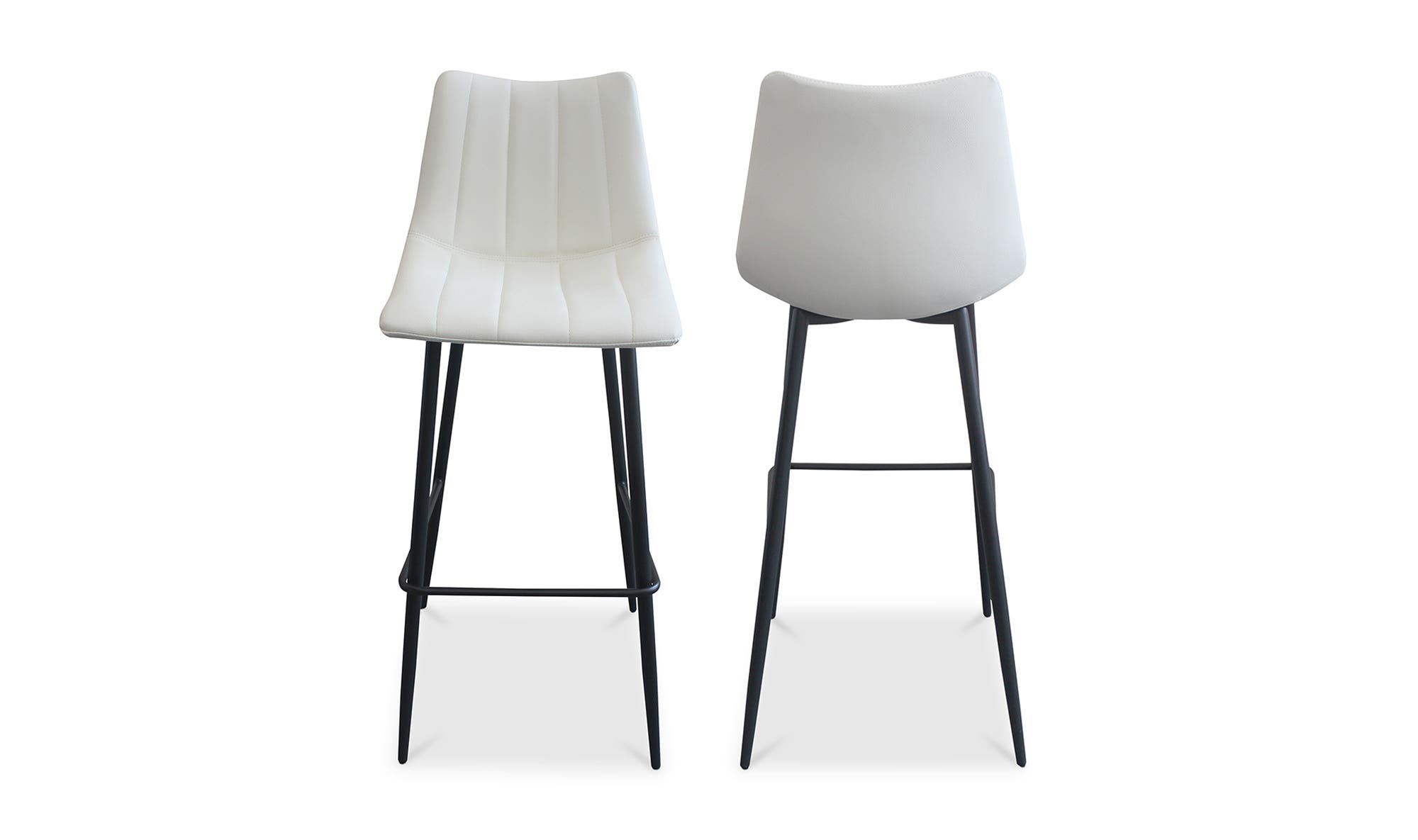 Moe's Alibi Contemporary Bar Stool Set of 2 - Cream White