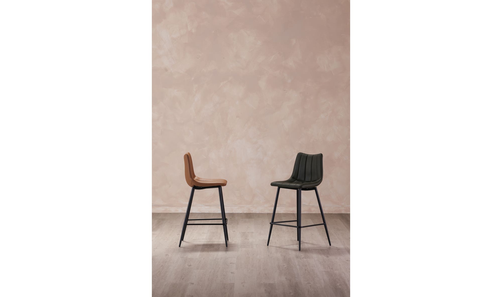 Moe's Alibi Contemporary Bar Stool Set of 2 - Tan