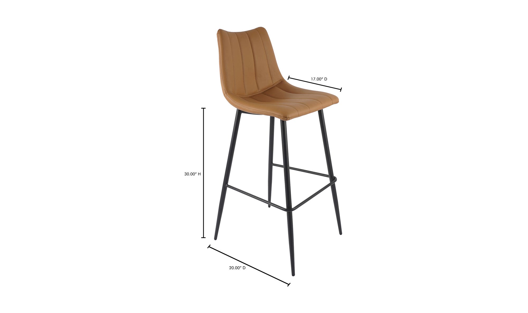 Moe's Alibi Contemporary Bar Stool Set of 2 - Tan