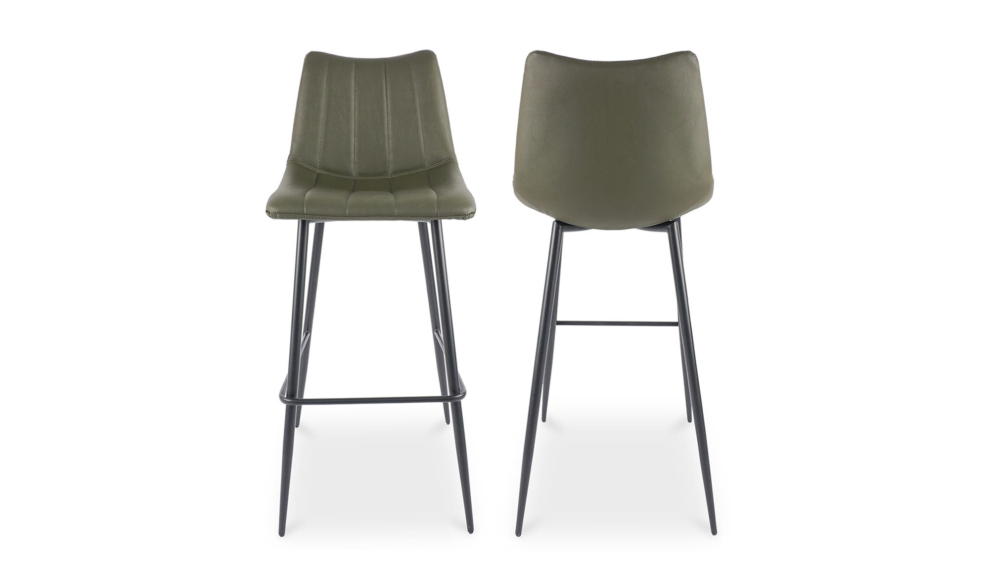 Moe's Alibi Contemporary Bar Stool Set of 2 - Dark Green