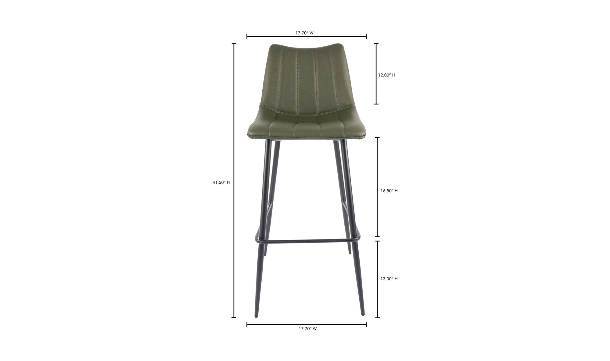 Moe's Alibi Contemporary Bar Stool Set of 2 - Dark Green