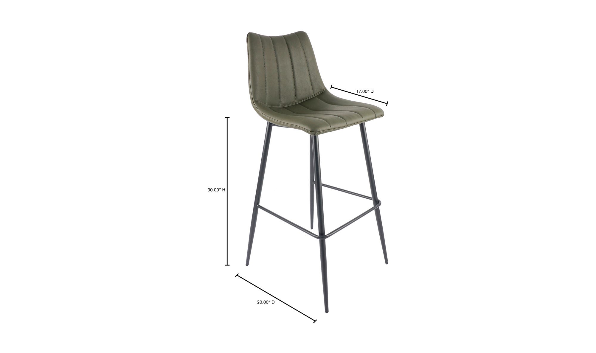 Moe's Alibi Contemporary Bar Stool Set of 2 - Dark Green