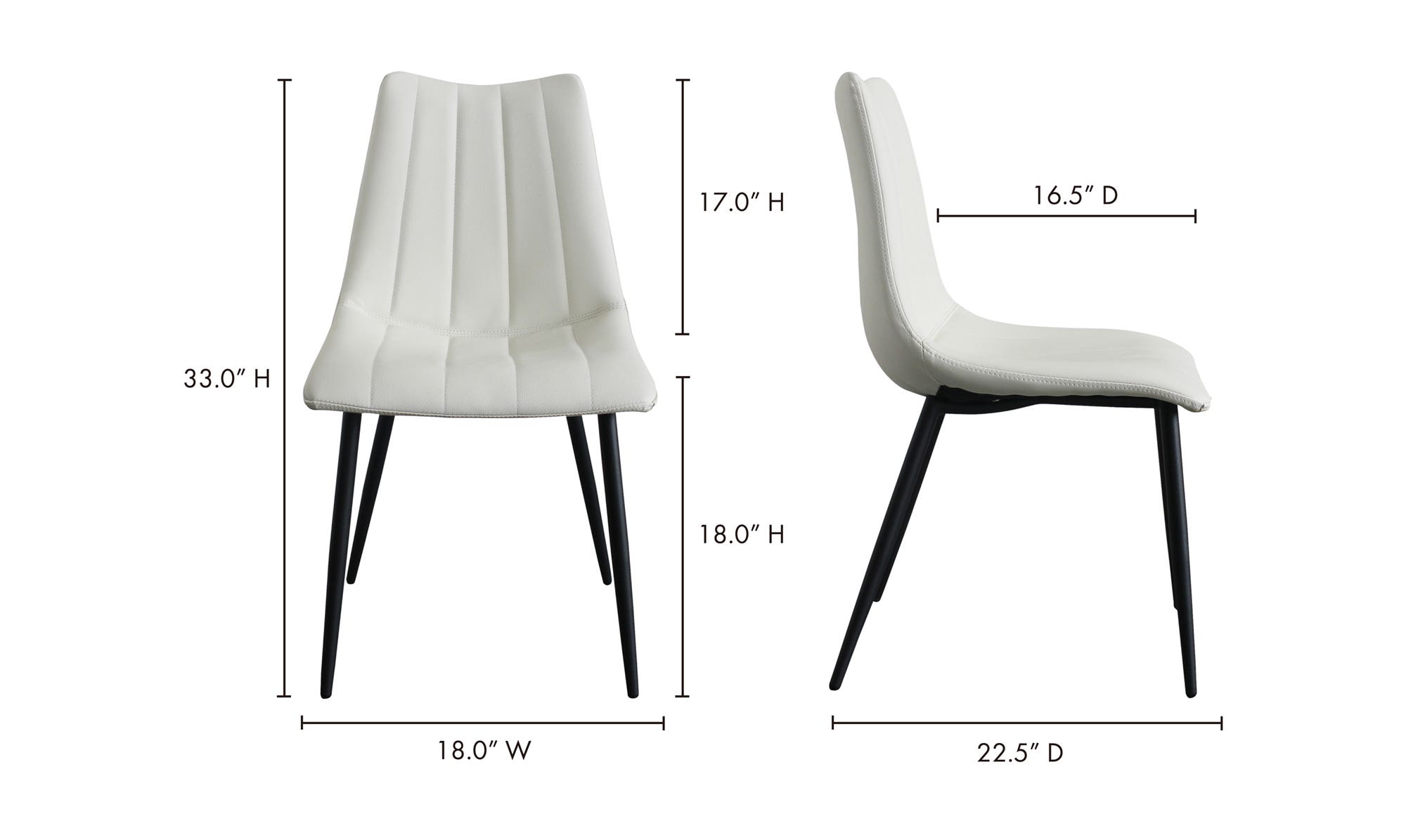 Moe's Alibi Contemporary Dining Chair Set of 2 - Ivory