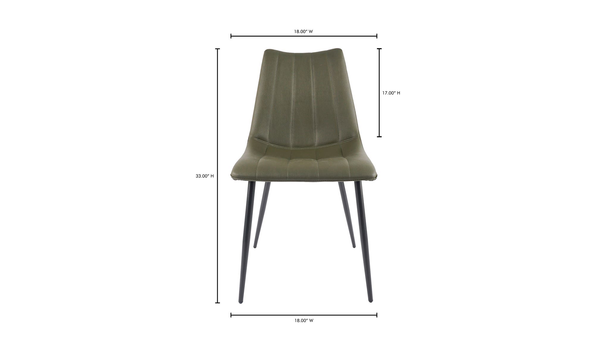 Moe's Alibi Contemporary Dining Chair Set of 2 - Dark Green