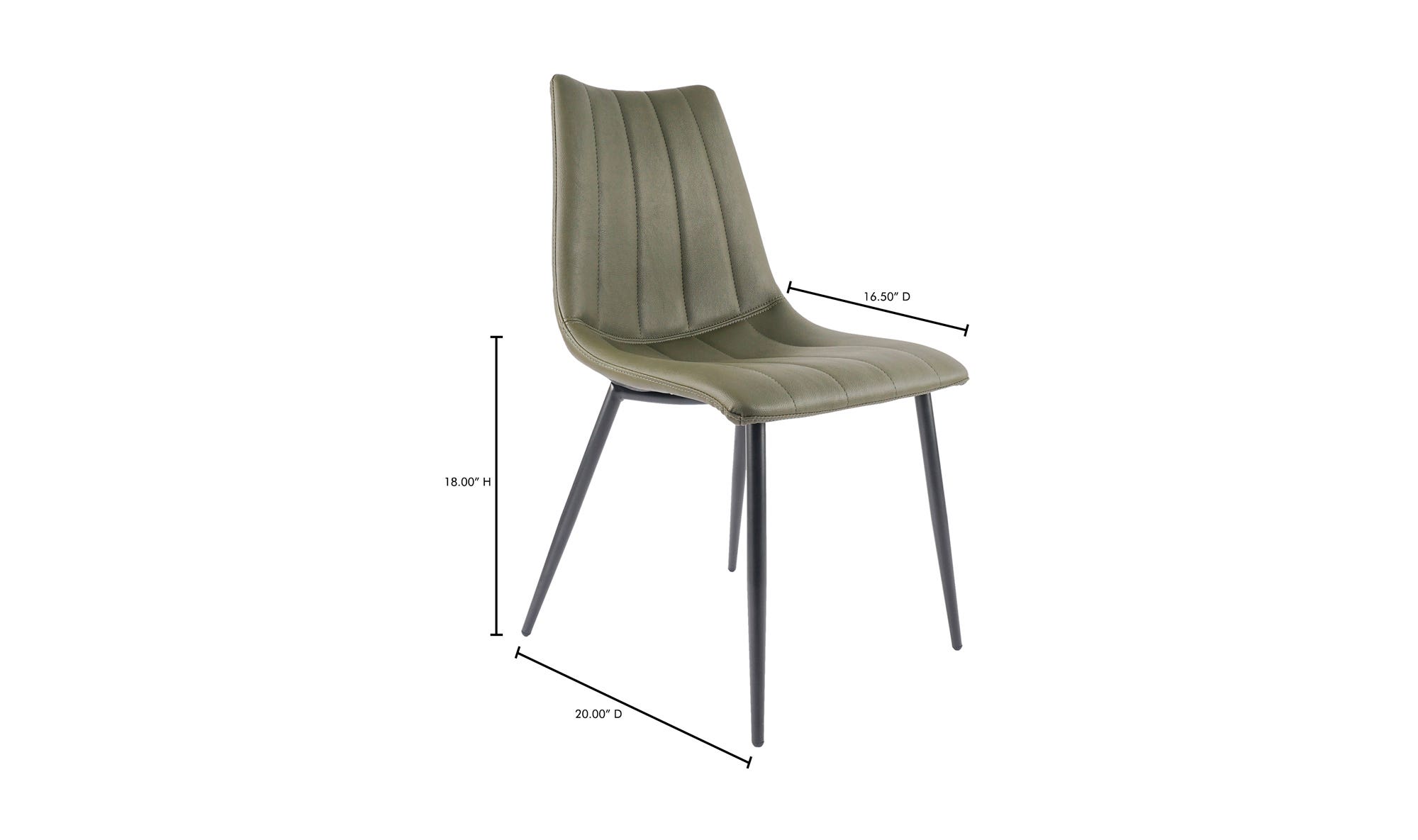 Moe's Alibi Contemporary Dining Chair Set of 2 - Dark Green