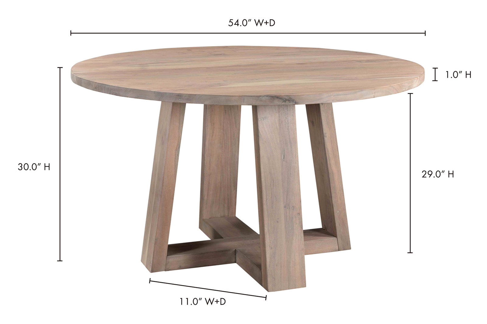 Moe's Tanya Round Dining Table - Gray