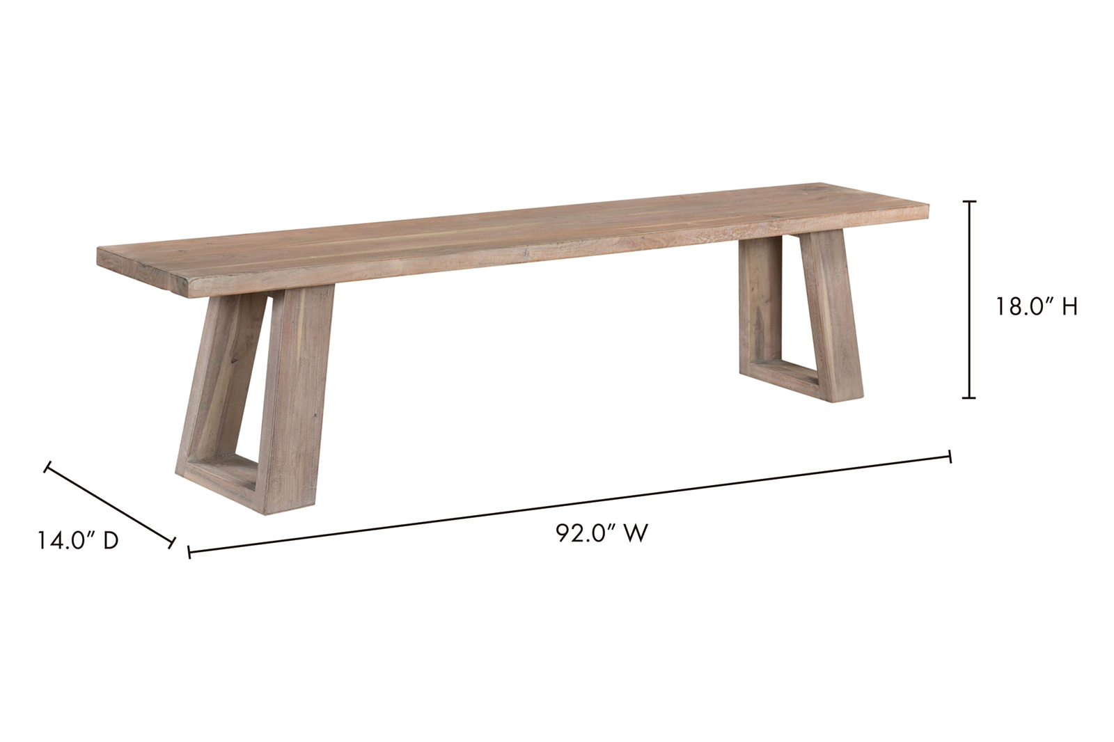 Moe's - Tanya Bench in Gray