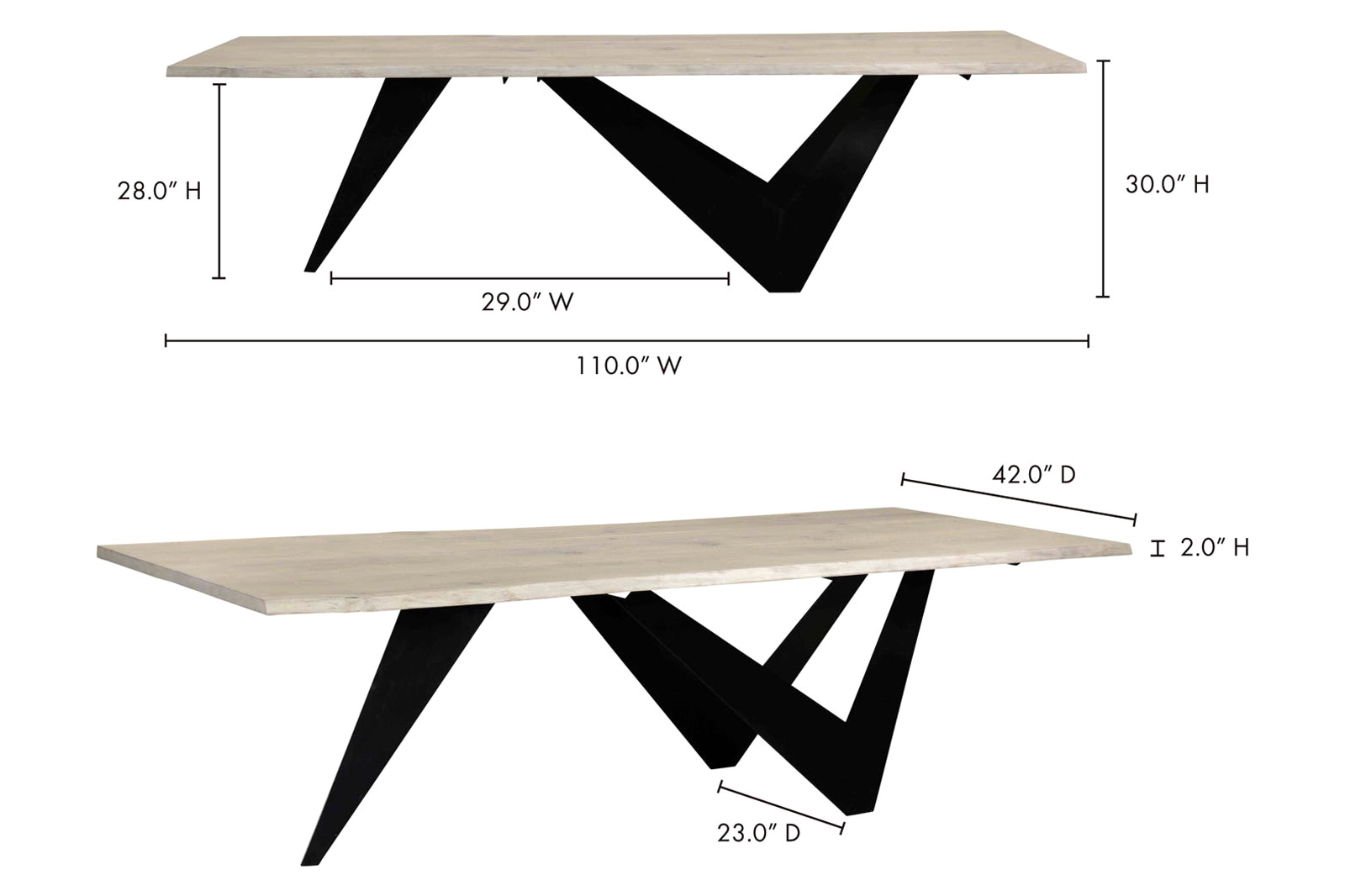 Moe's Bird Dining Table - Natural, Large