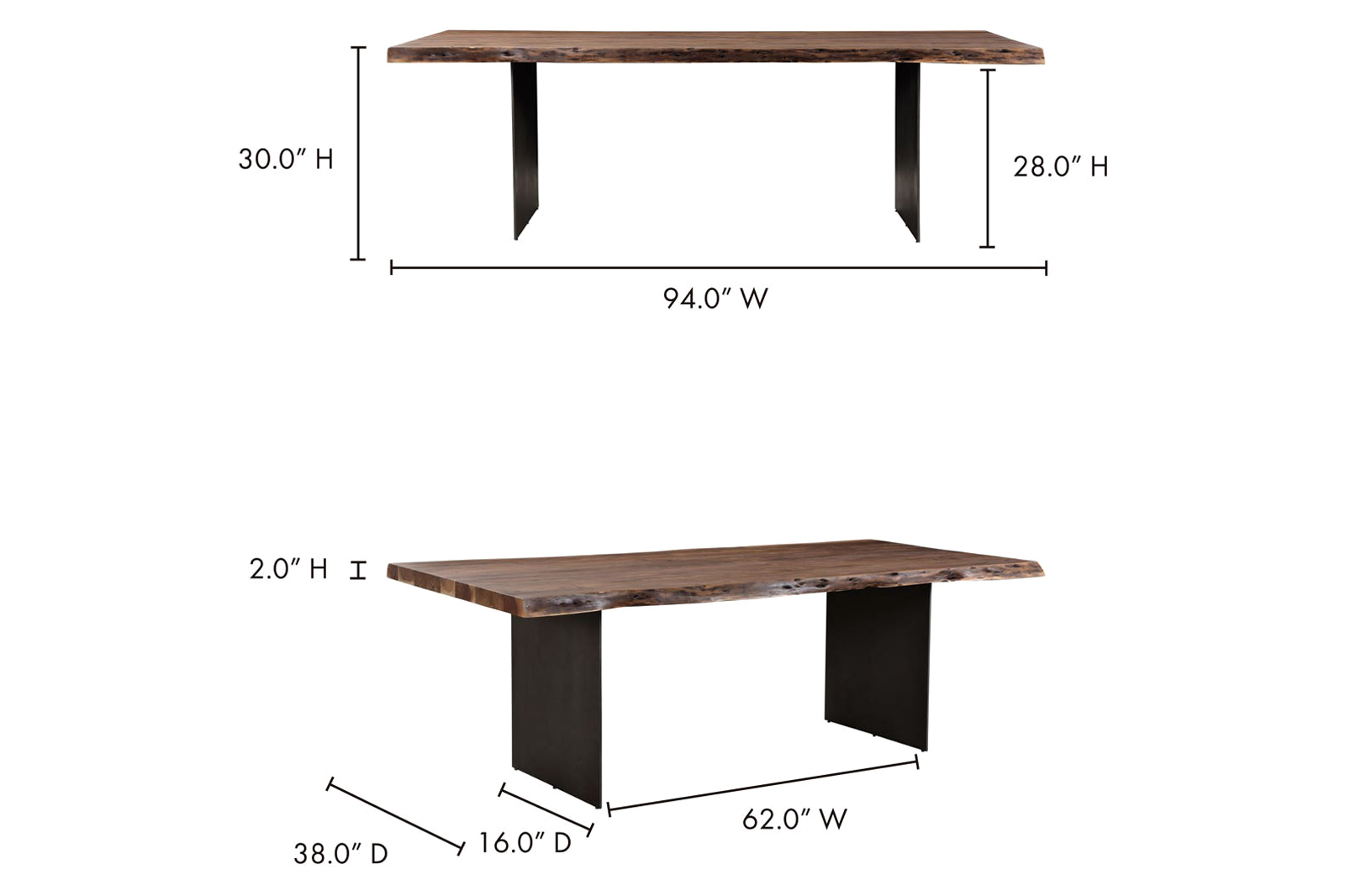 Moe's - Howell Dining Table in Brown