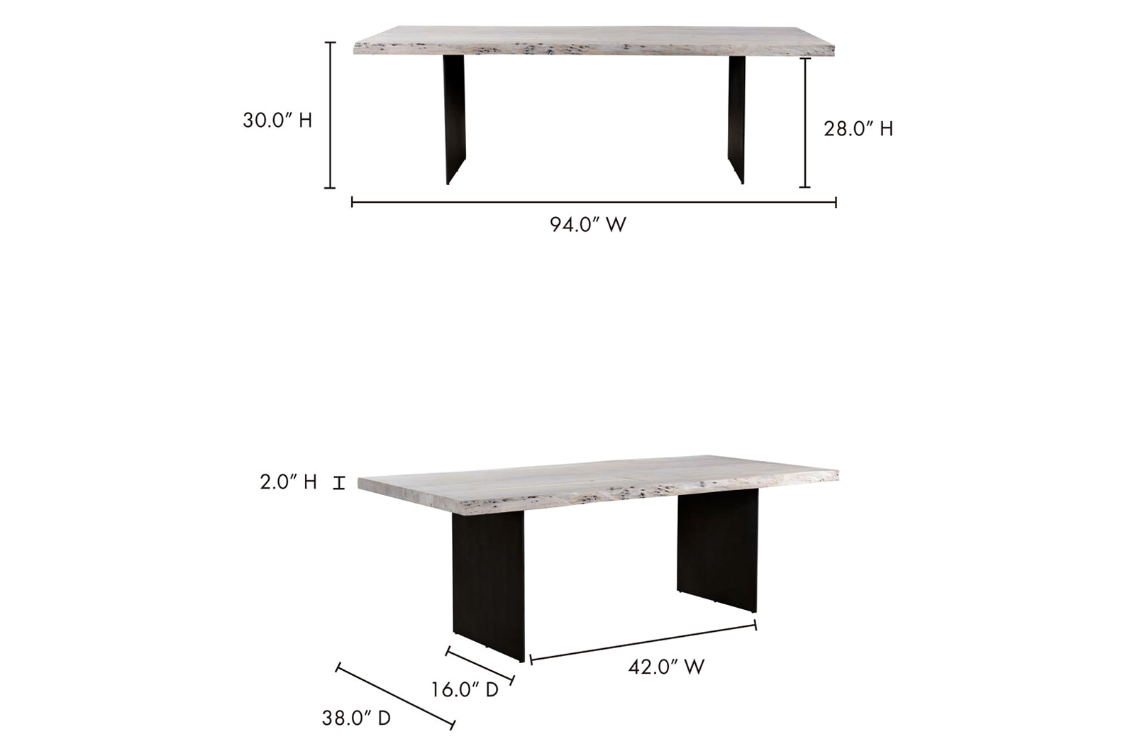 Moe's - Evans Dining Table in White