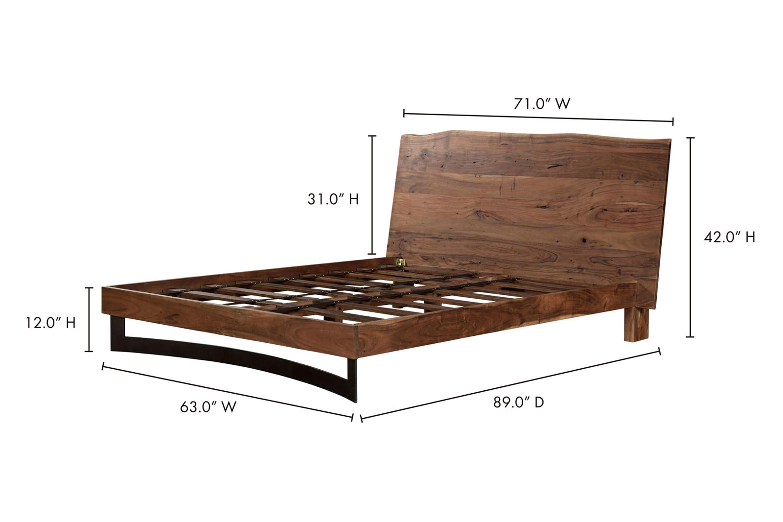 Moe's Bent Bed - Brown, Queen