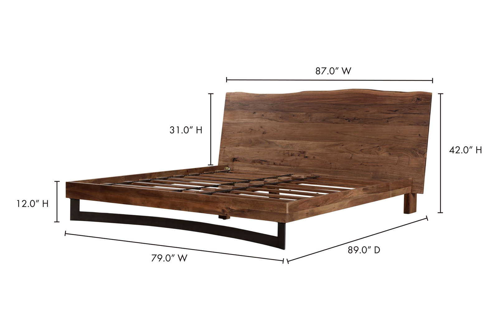 Moe's Bent Bed - Brown, King