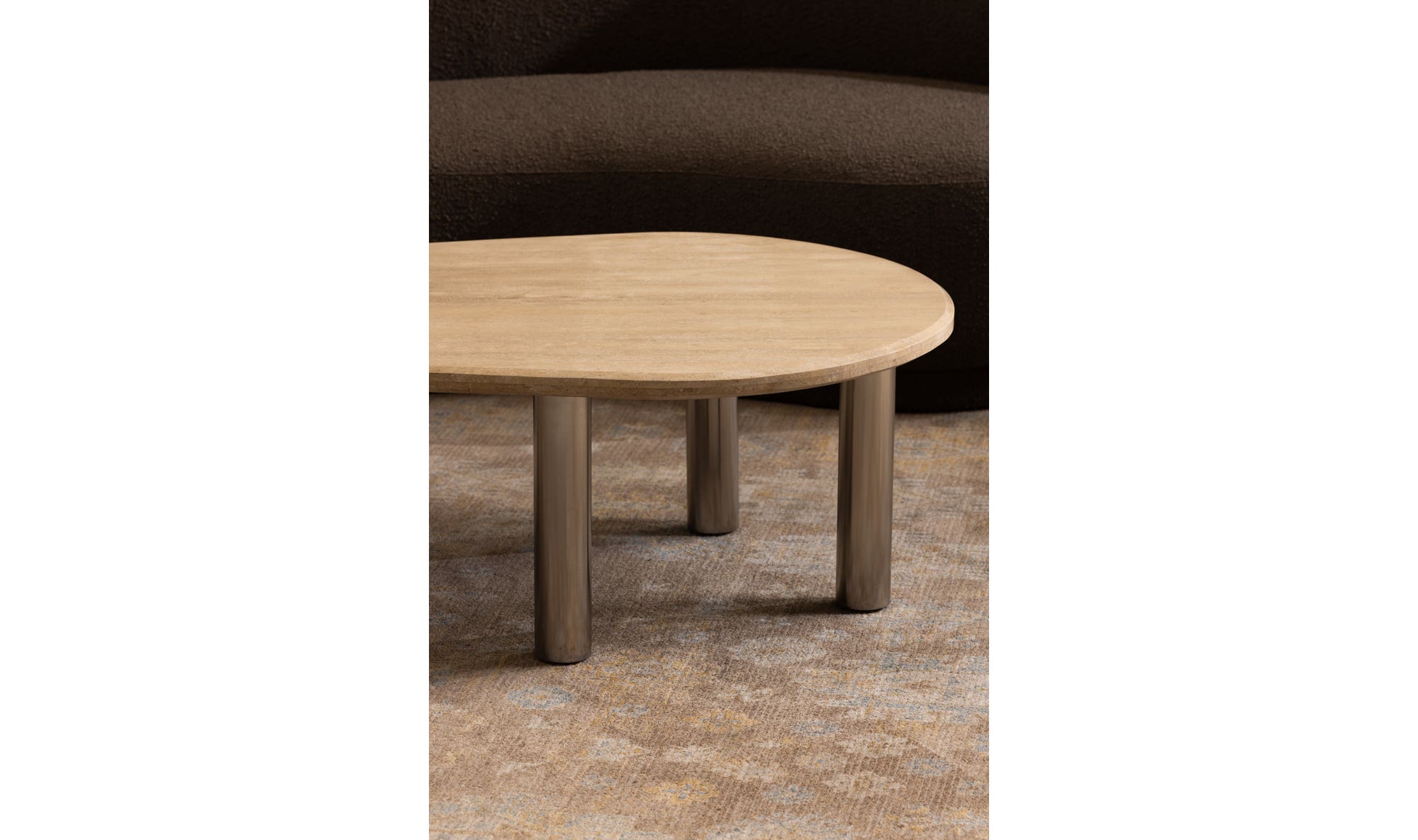 Moe's - Fia Modern Triangular Coffee Table in Beige Travertine