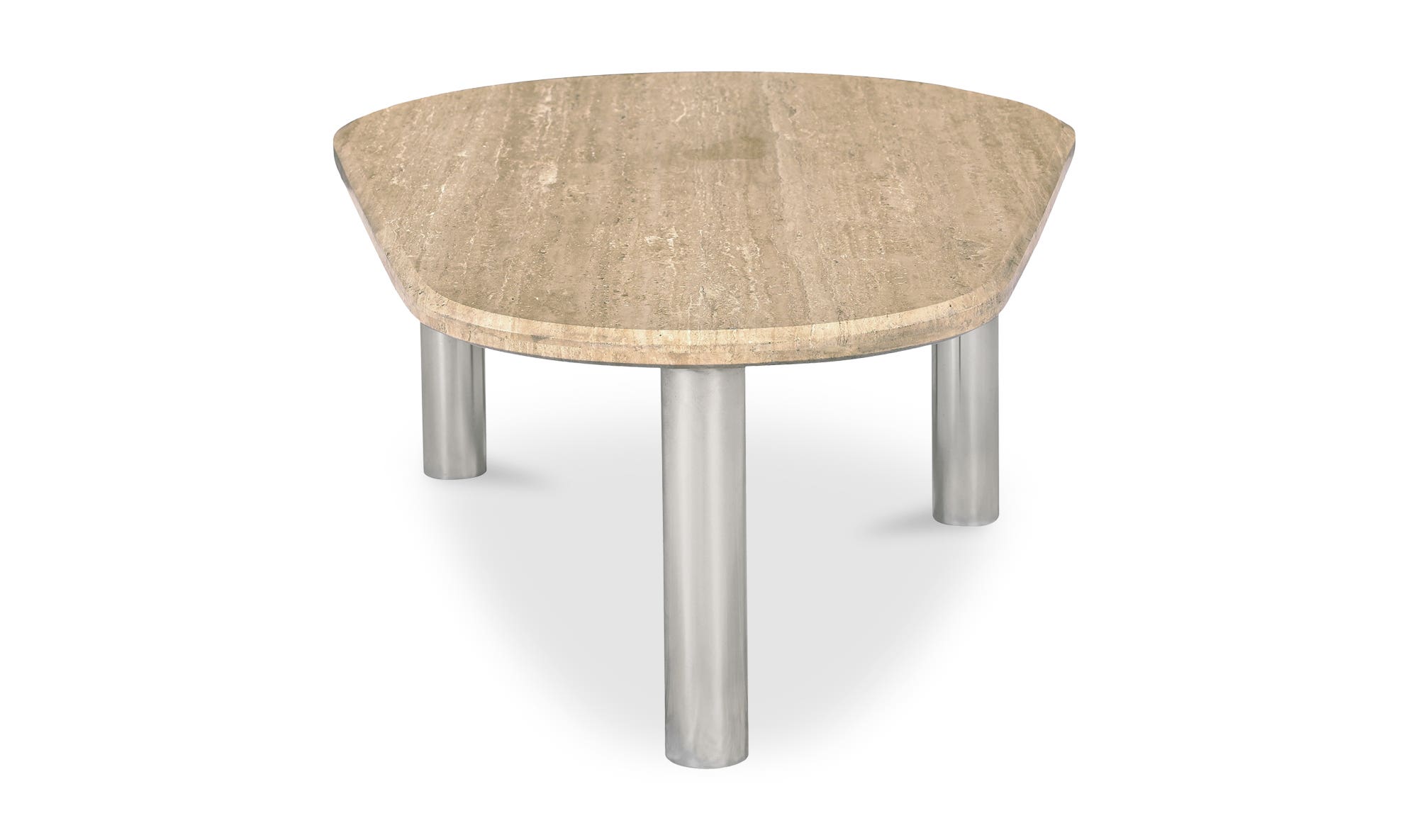 Moe's - Fia Modern Triangular Coffee Table in Beige Travertine