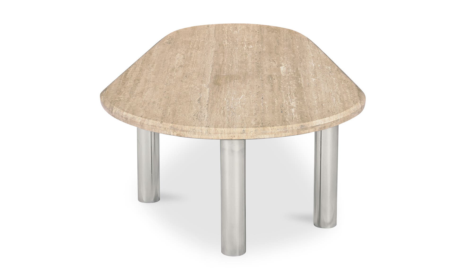 Moe's - Fia Modern Triangular Coffee Table in Beige Travertine