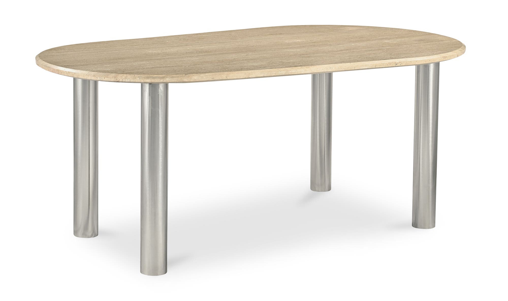 Moe's - Fia Modern Oval Dining Table in Beige Travertine