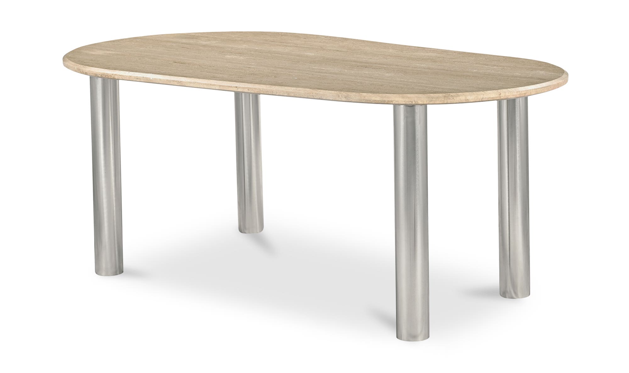 Moe's - Fia Modern Oval Dining Table in Beige Travertine