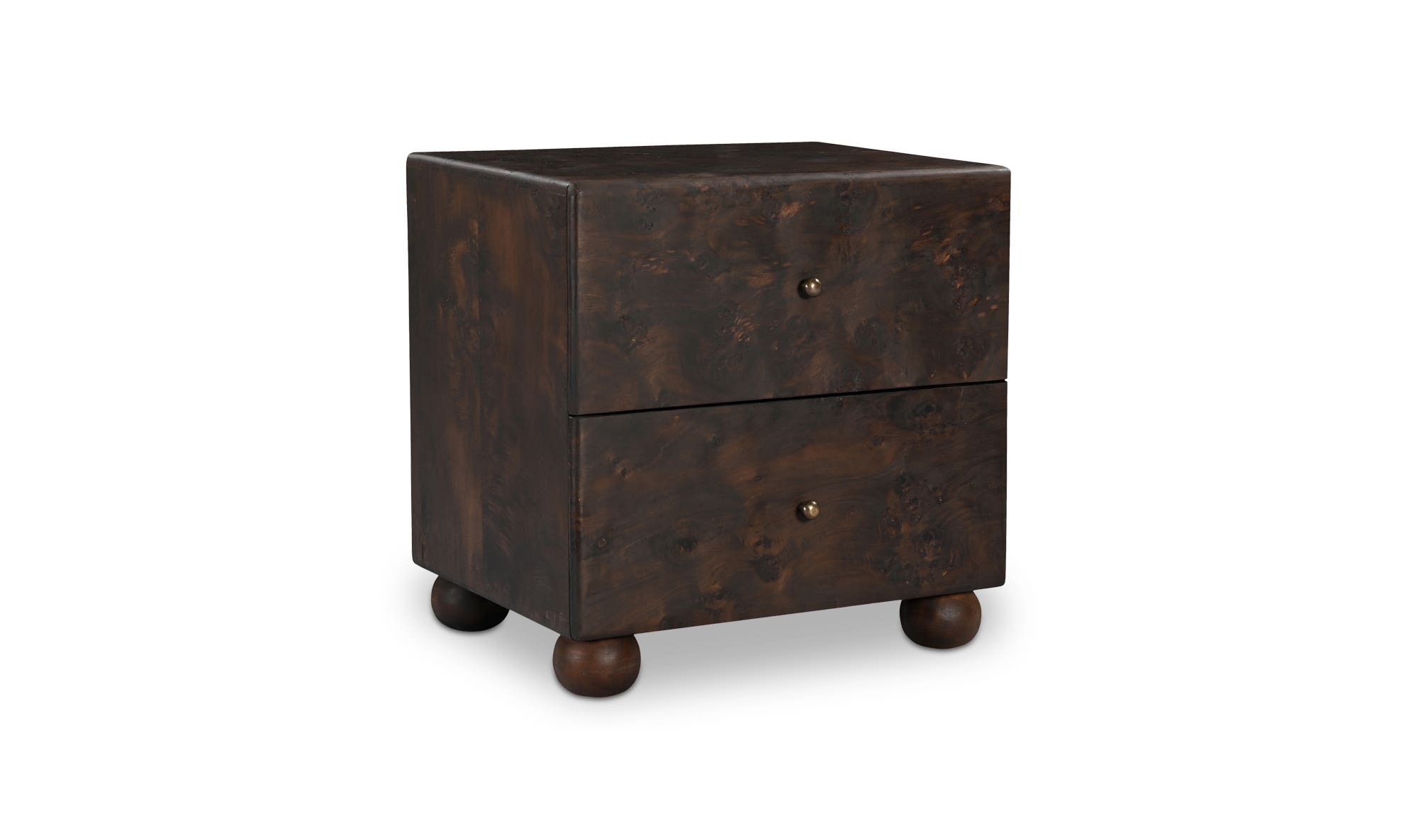 Moe's York Modern 2 Drawers Nightstand - Dark Brown