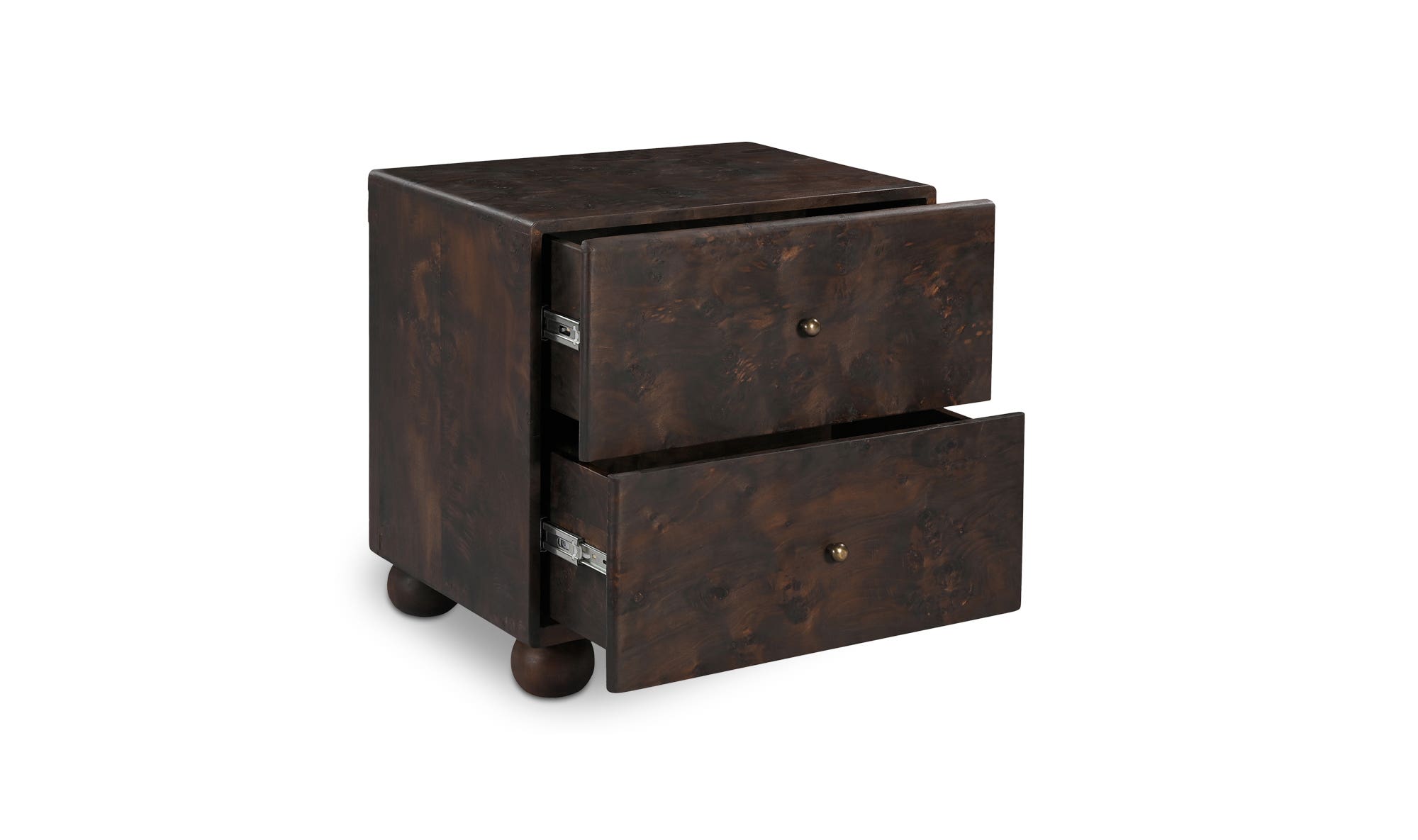 Moe's York Modern 2 Drawers Nightstand - Dark Brown