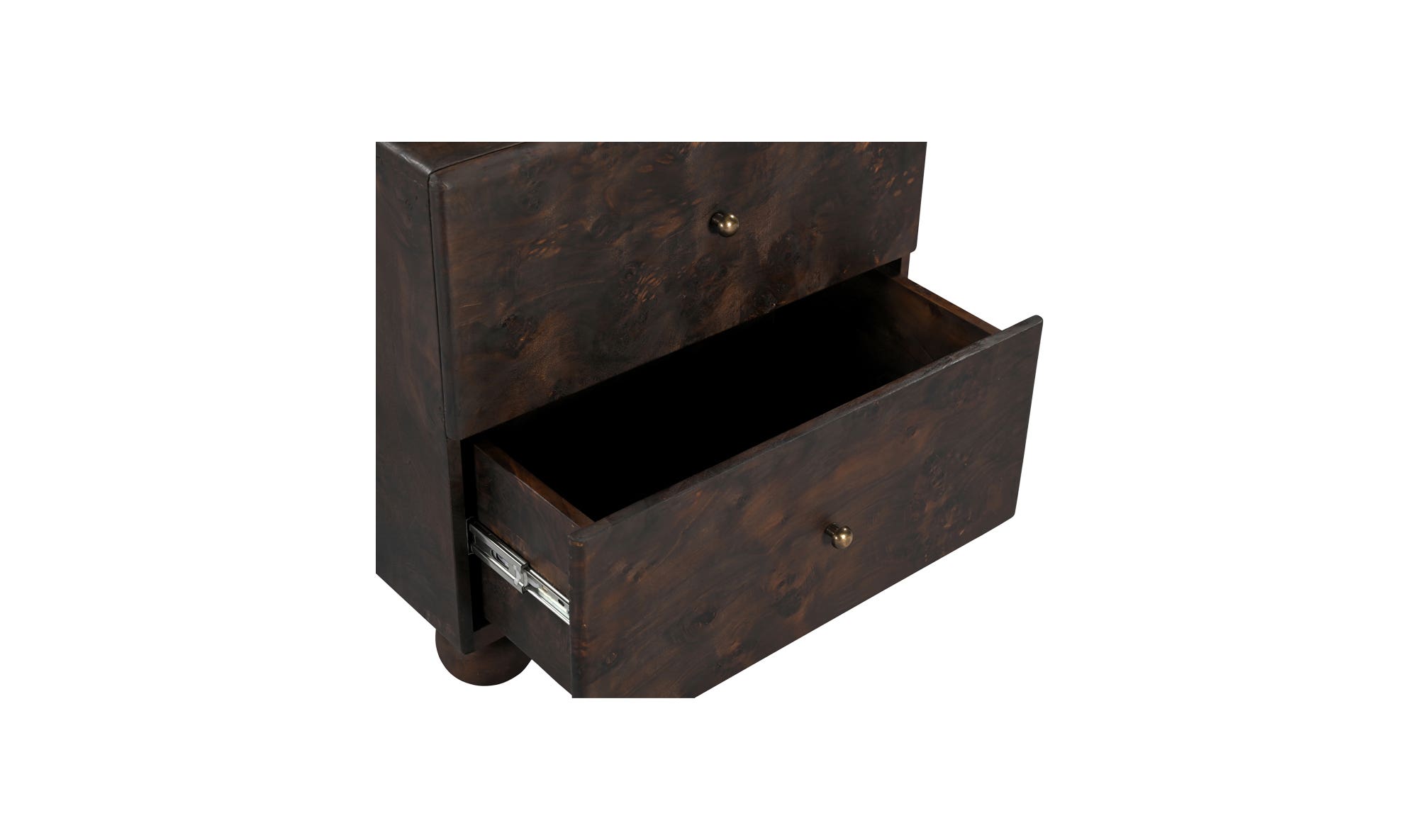 Moe's York Modern 2 Drawers Nightstand - Dark Brown