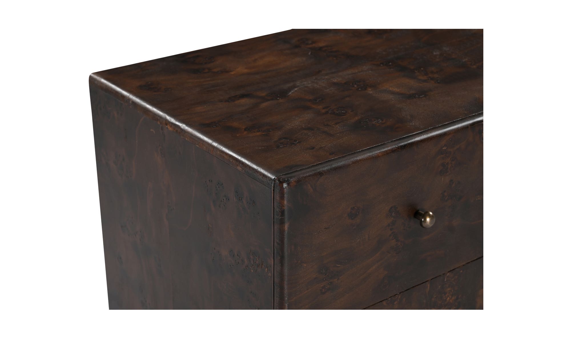 Moe's York Modern 3 Drawers Nightstand - Dark Brown