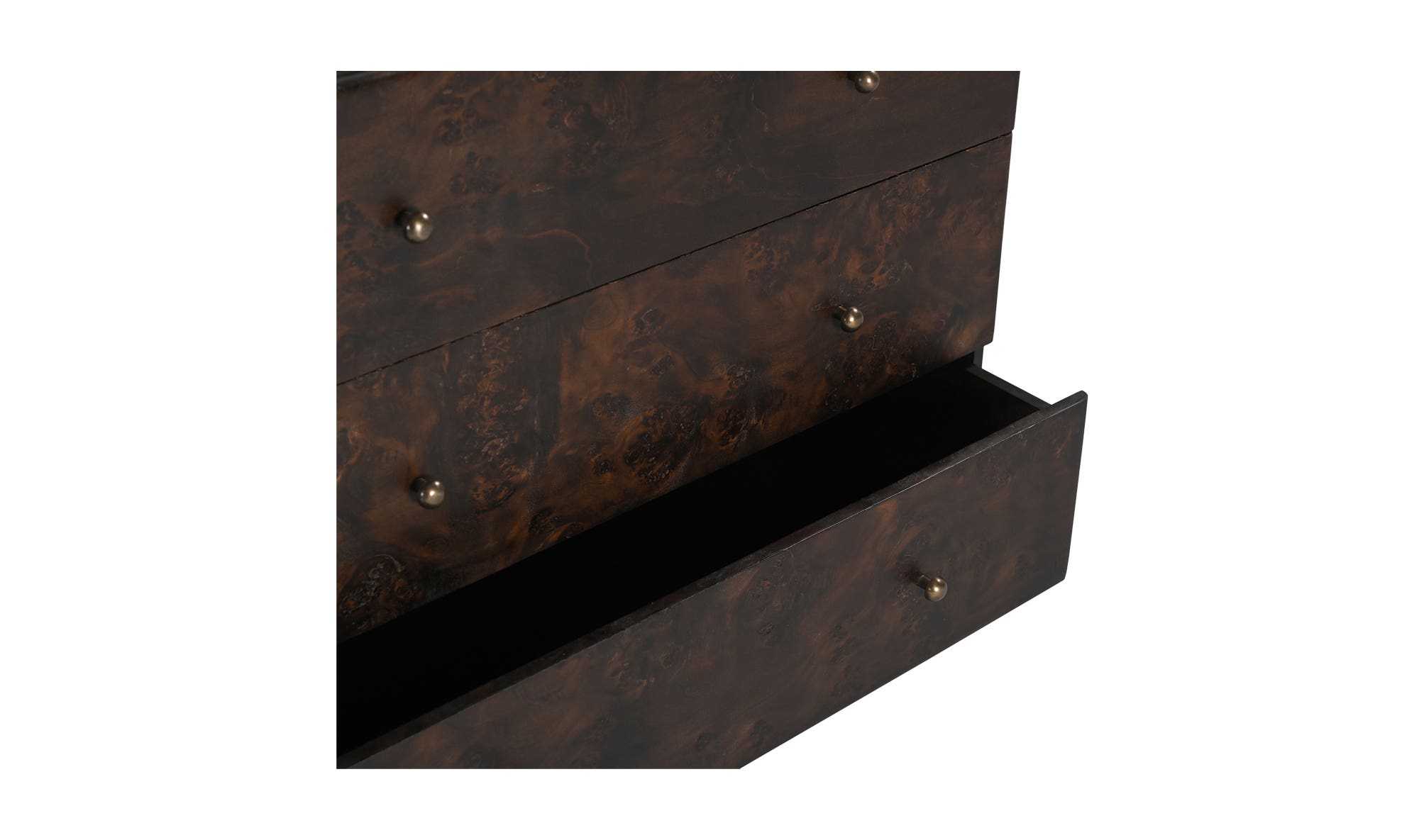 Moe's York Modern 3 Drawers Nightstand - Dark Brown