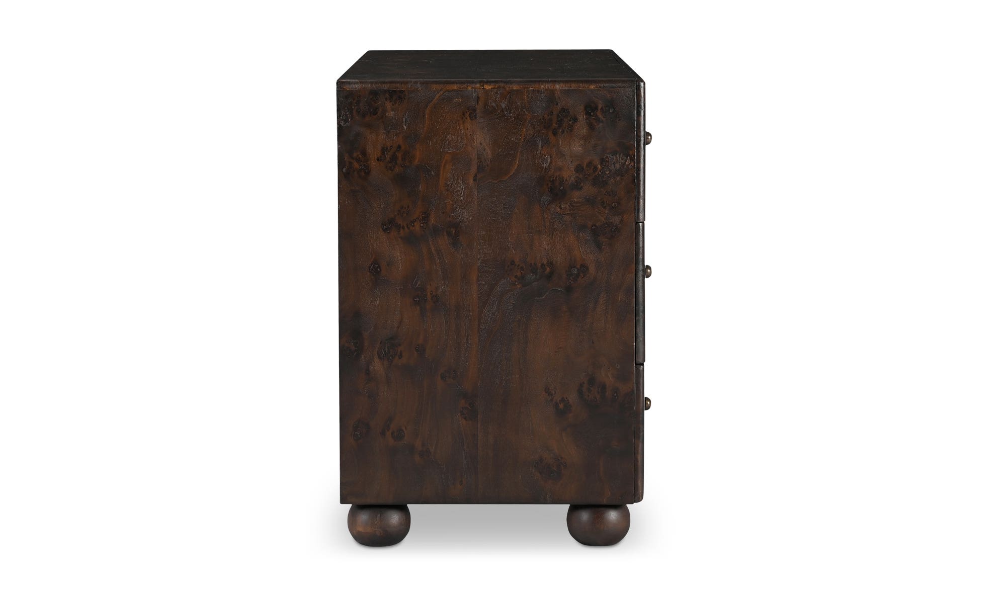 Moe's York Modern 3 Drawers Nightstand - Dark Brown