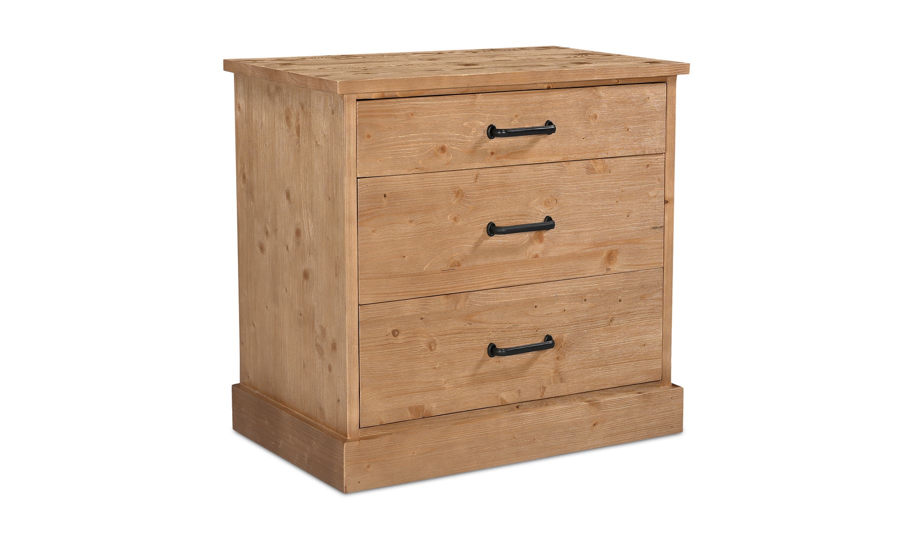 Moe's - Tade Rustic 3 Drawers Nightstand in Honey Pine