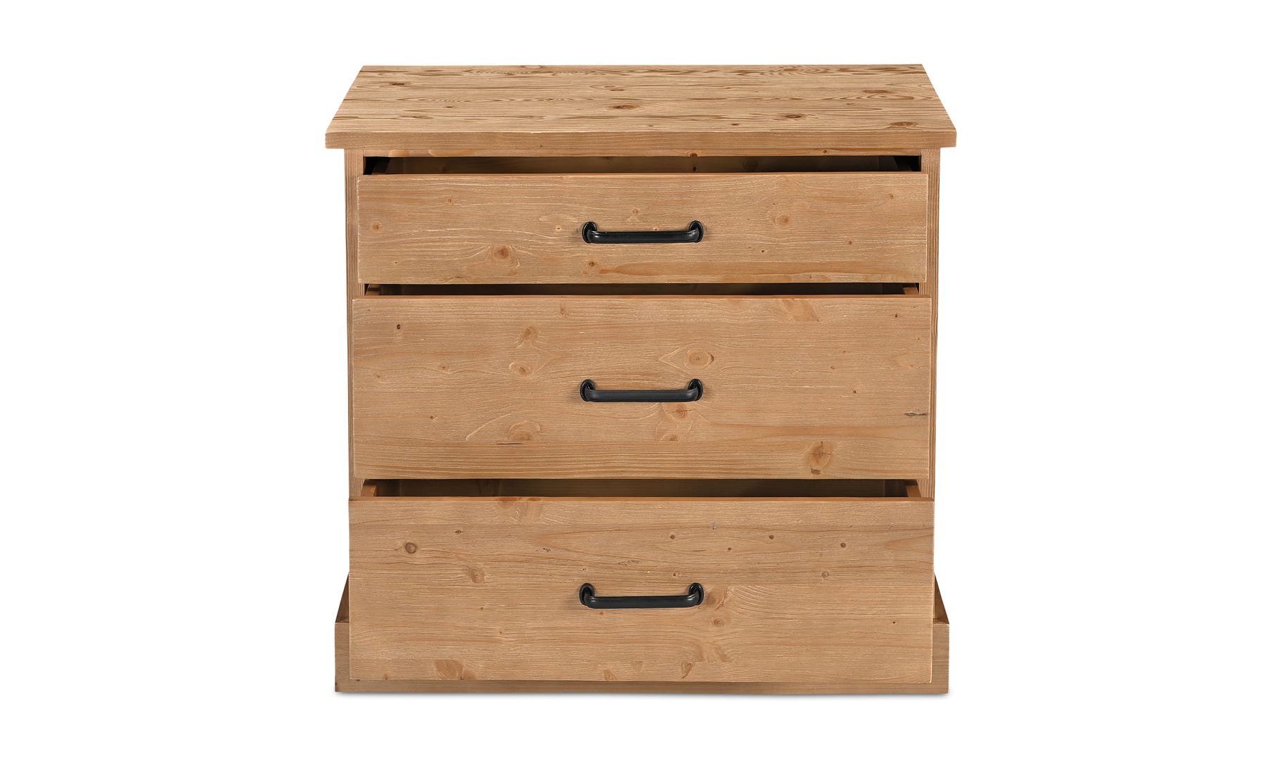 Moe's - Tade Rustic 3 Drawers Nightstand in Honey Pine