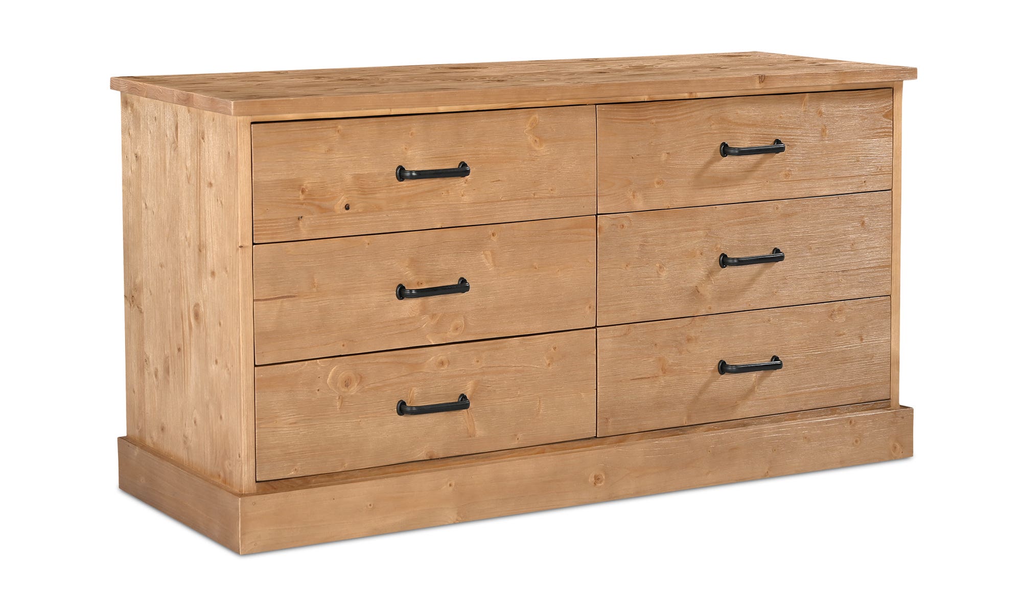 Moe's - Tade Rustic 6 Drawers Dresser in Honey Pine