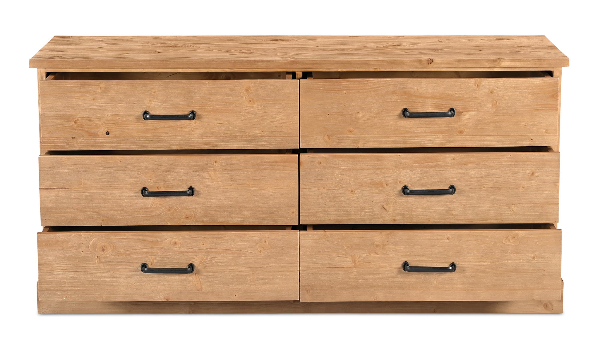 Moe's - Tade Rustic 6 Drawers Dresser in Honey Pine