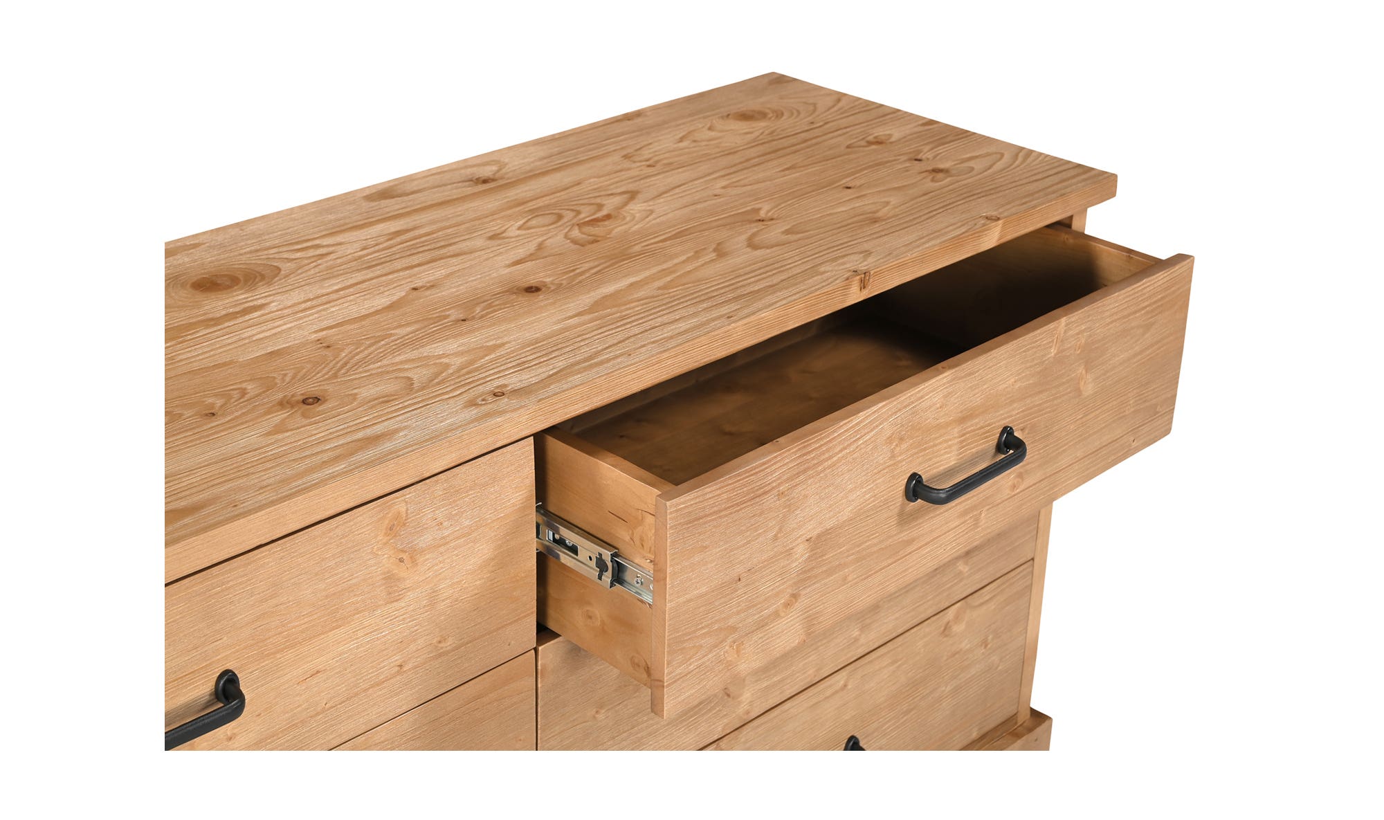 Moe's - Tade Rustic 6 Drawers Dresser in Honey Pine