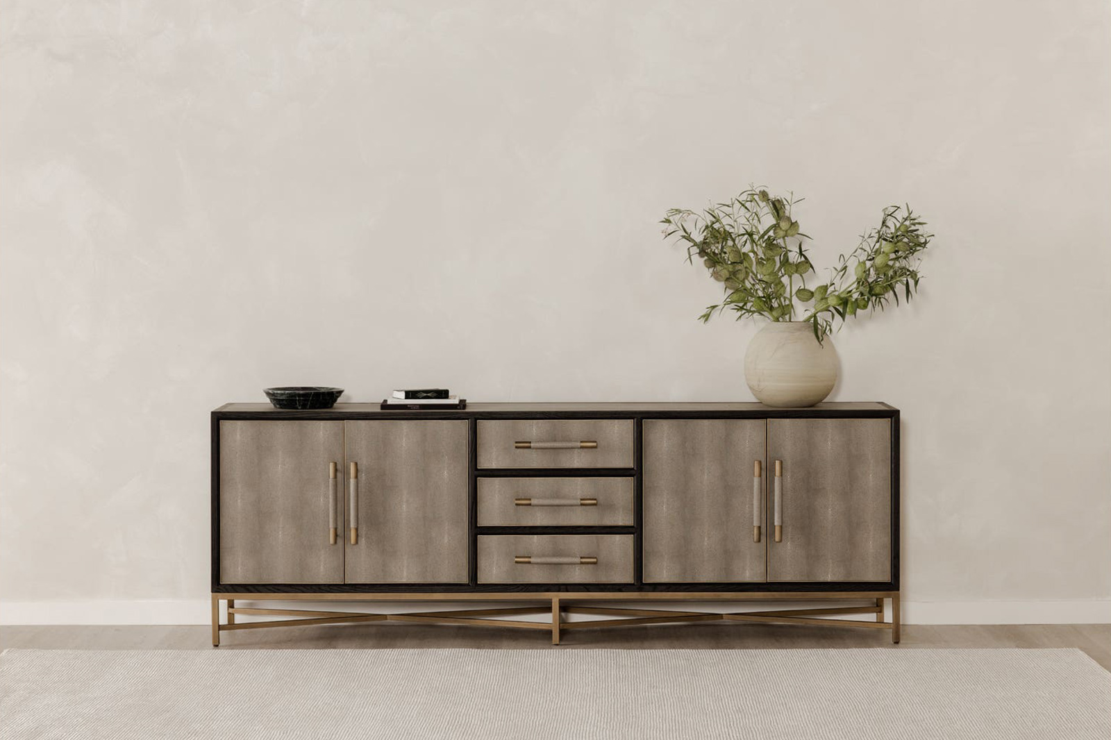 Moe's Mako Art Deco Large Sideboard - Gray