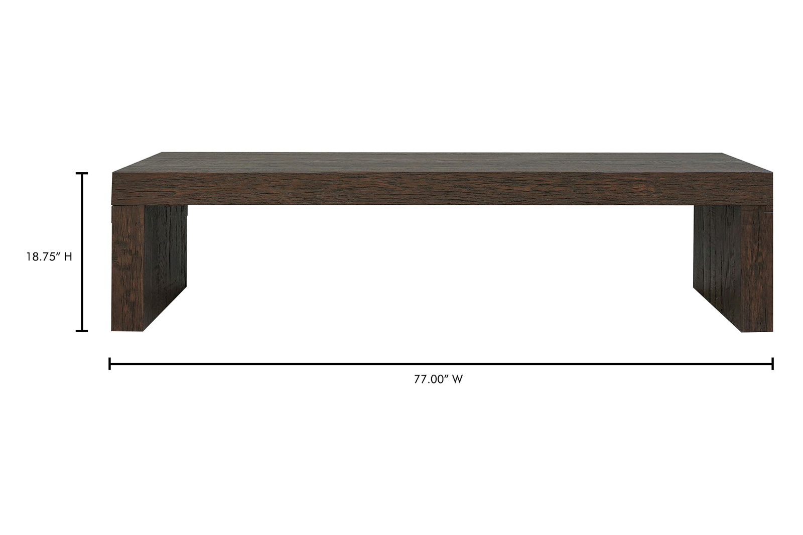 Moe's Evander Dining Bench - Rustic Brown