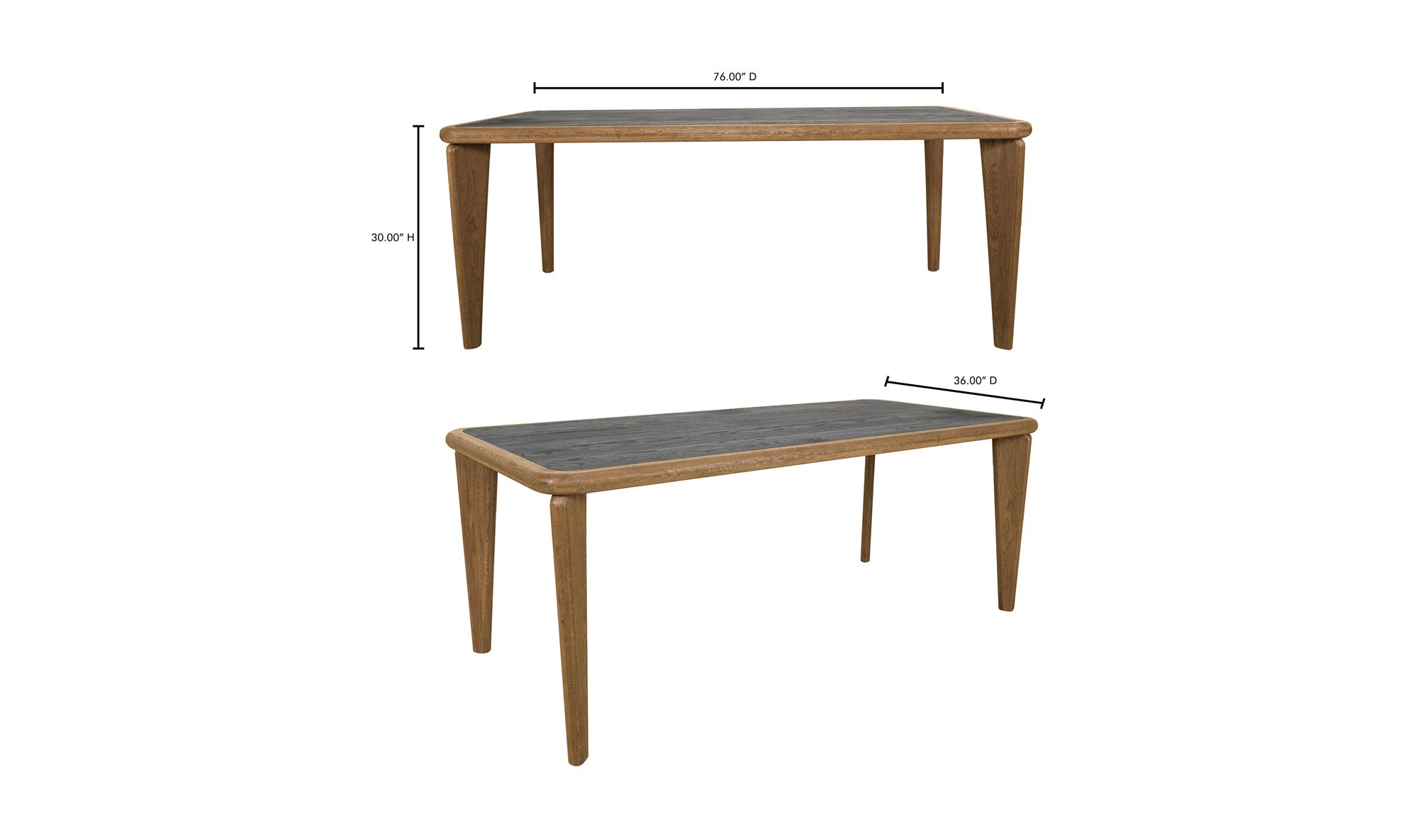 Moe's Loden Modern Rectangular Dining Table - Brown, Small