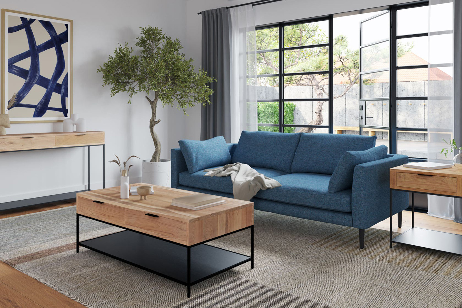 Moe's™ Raval Sofa - Dark Blue