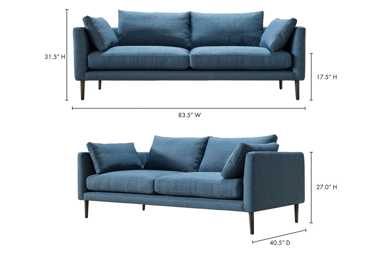 Moe's™ Raval Sofa - Dark Blue