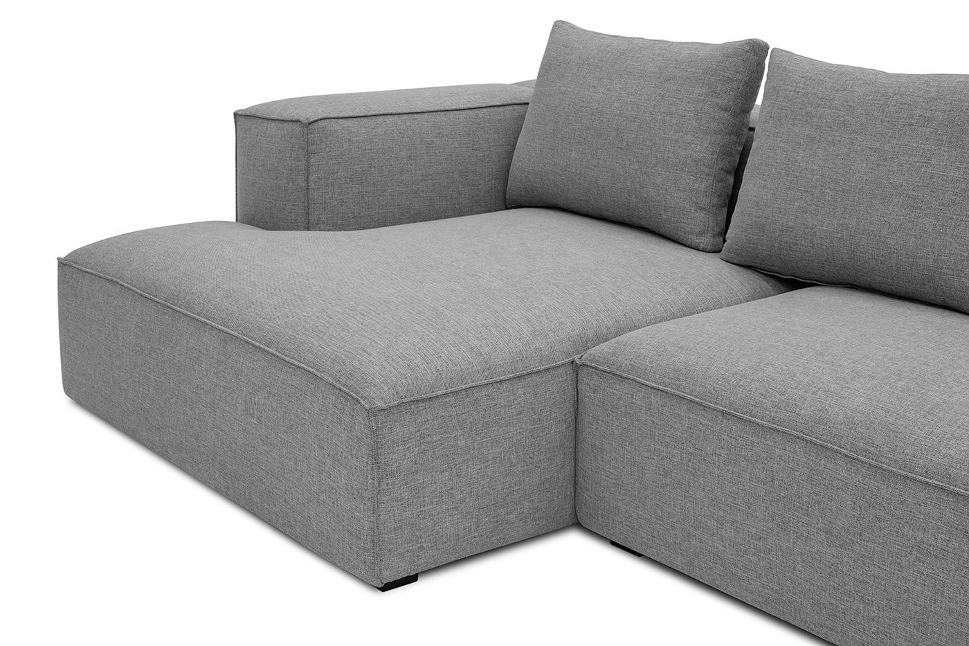 Moe's Basque Sectional - Soft Gray, Left Facing