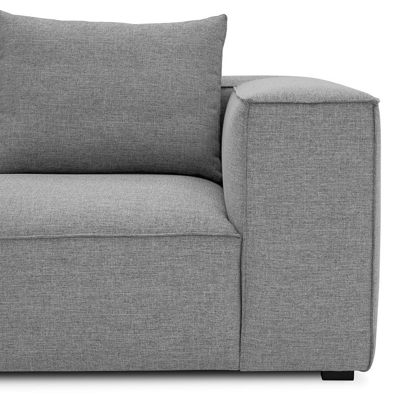 Moe's Basque Sectional - Soft Gray, Left Facing