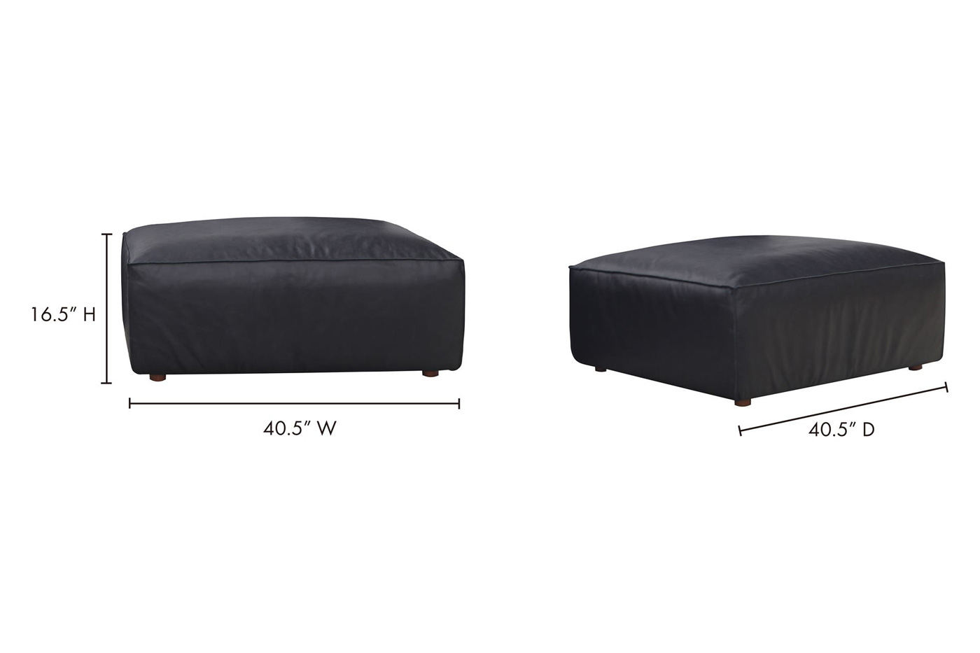 Moe's Form Scandinavian Ottoman - Vantage Black