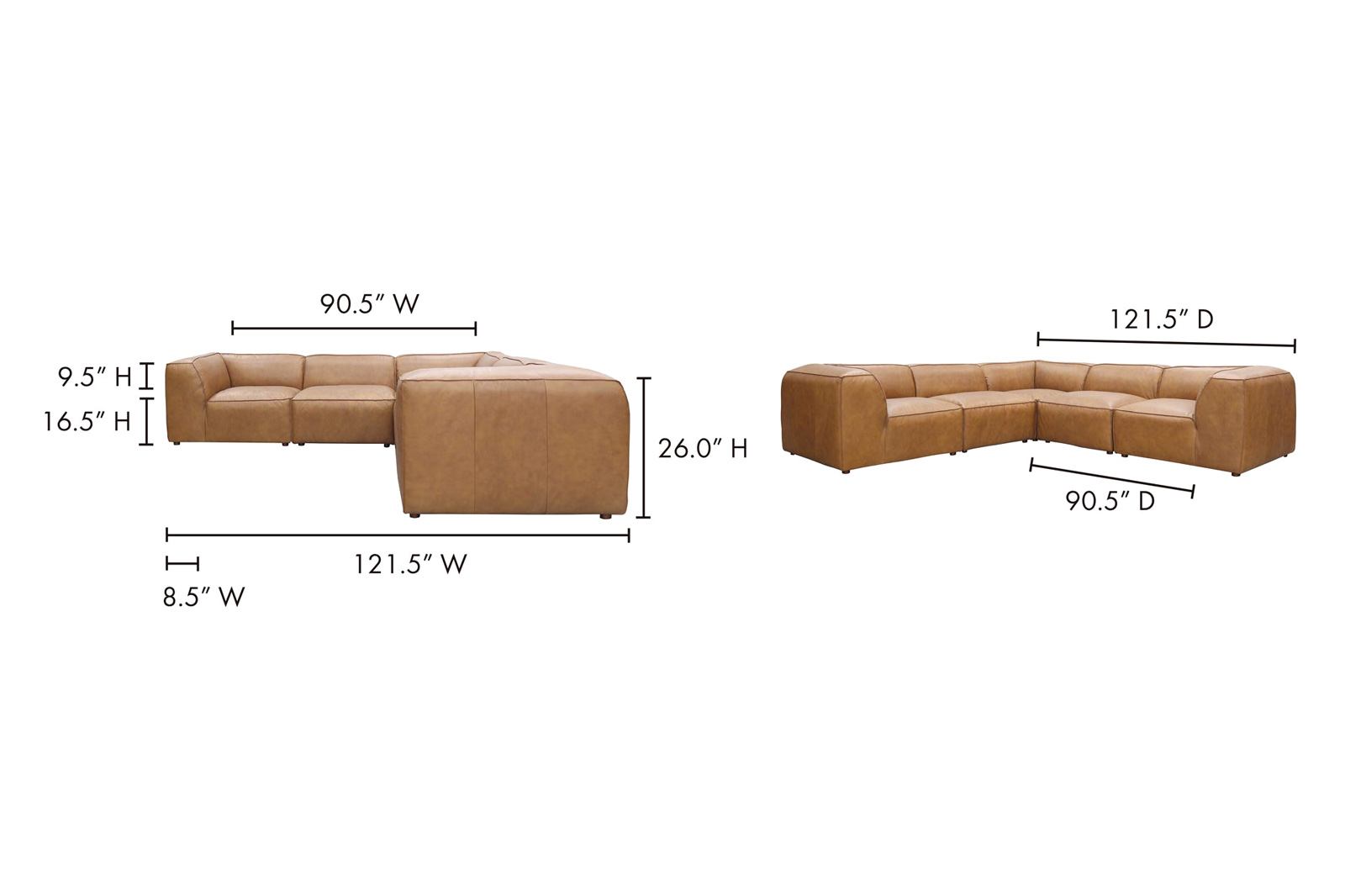 Moe's Form Dream Modular Sectional - Sonoran Tan