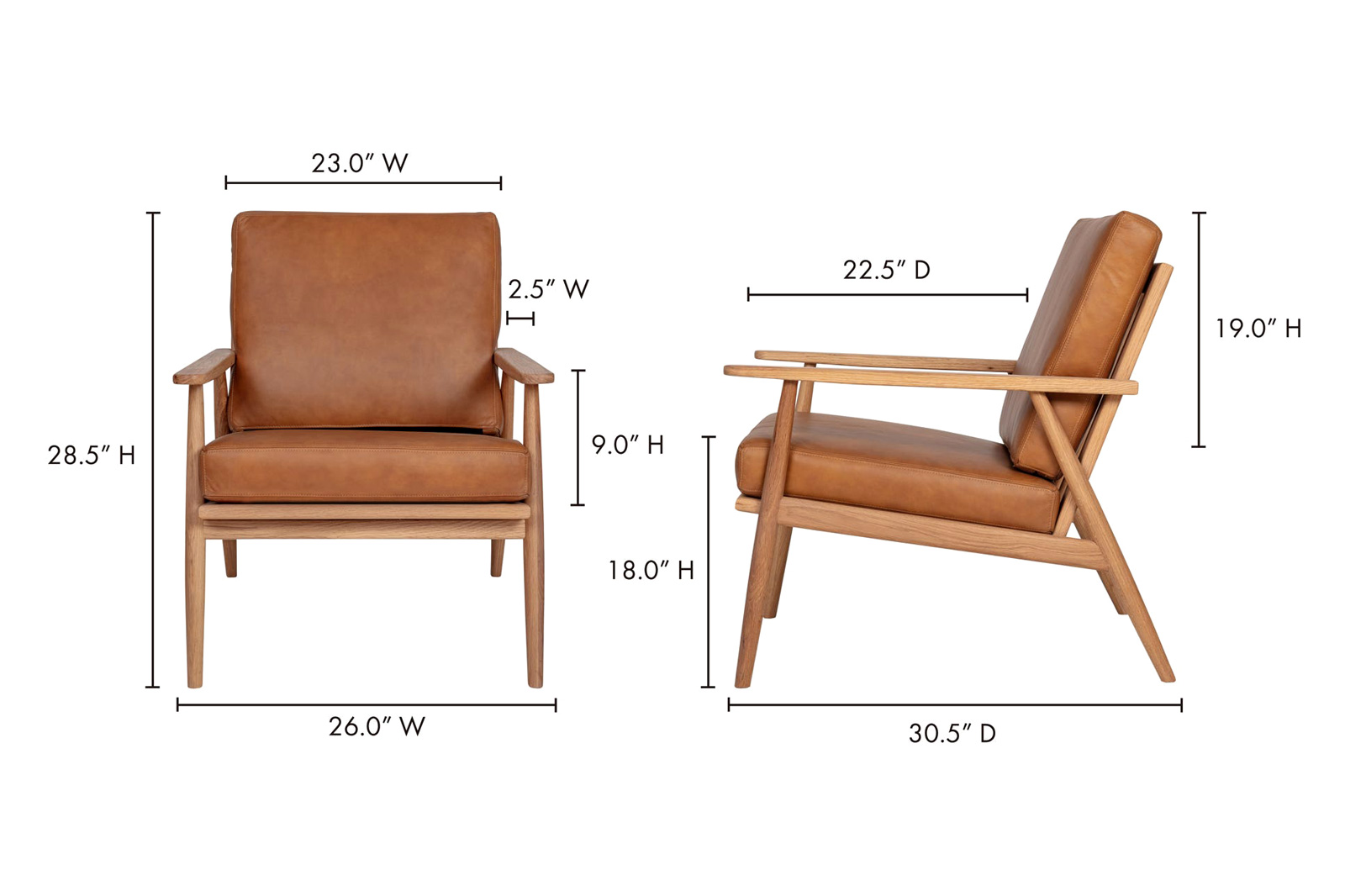 Moe's - Harper Lounge Chair in Brown