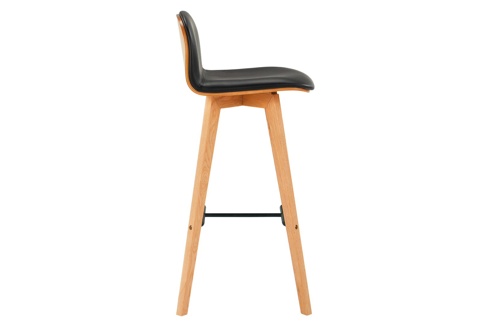 Moe's Napoli Leather Bar Stool - Black