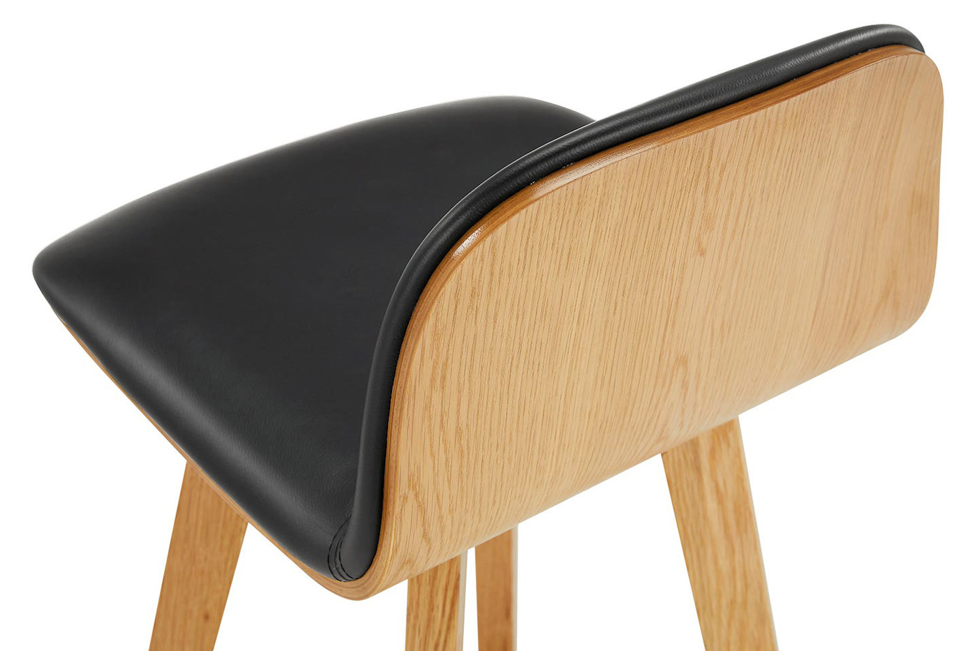 Moe's Napoli Leather Bar Stool - Black