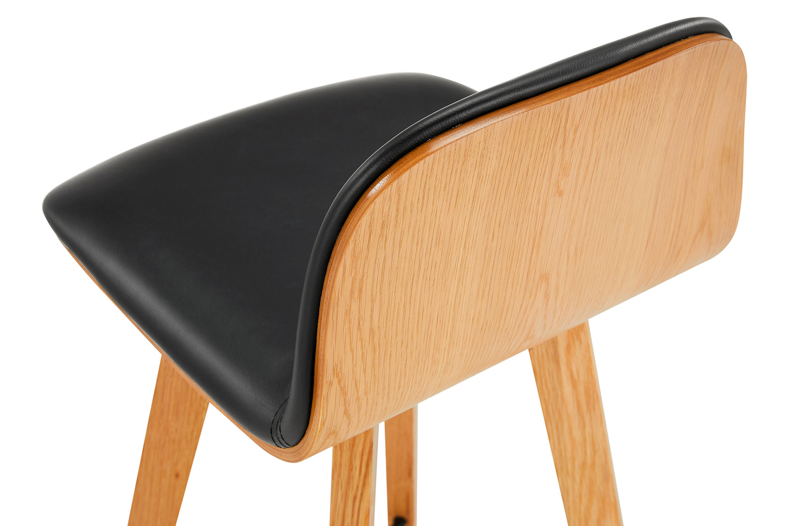 Moe's Napoli Leather Bar Stool - Black