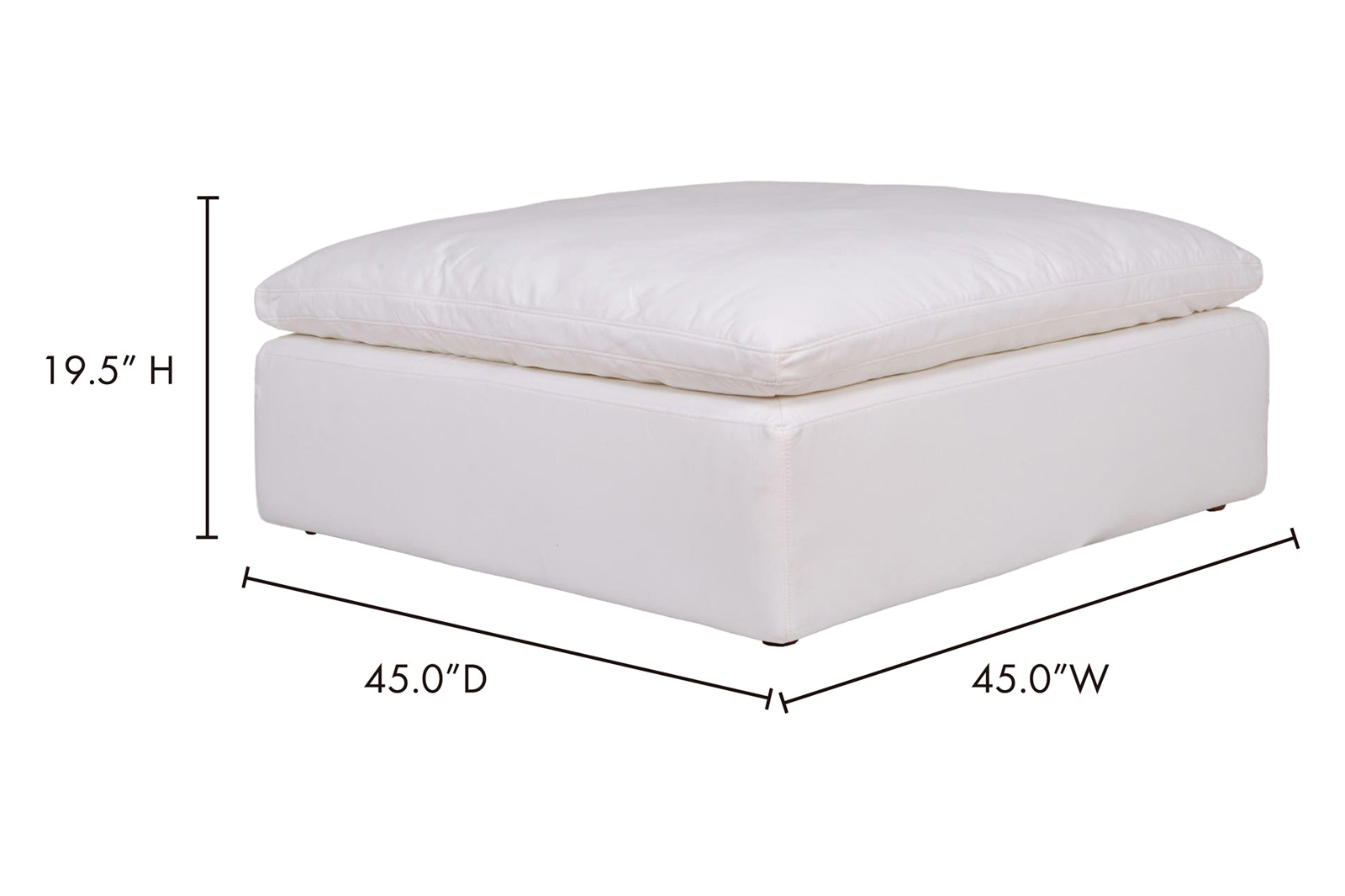 Moe's™ Clay Ottoman - White