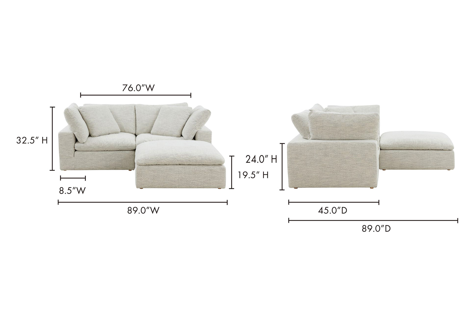 Moe's Clay Nook Modular Sectional - Coastside Sand